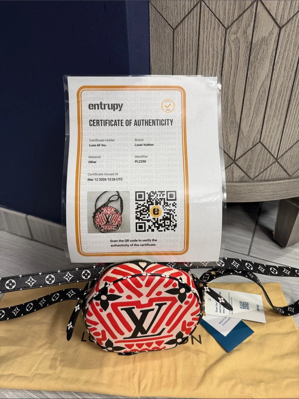 Louis Vuitton Red and Black Circular Monogram Crossbody Bag